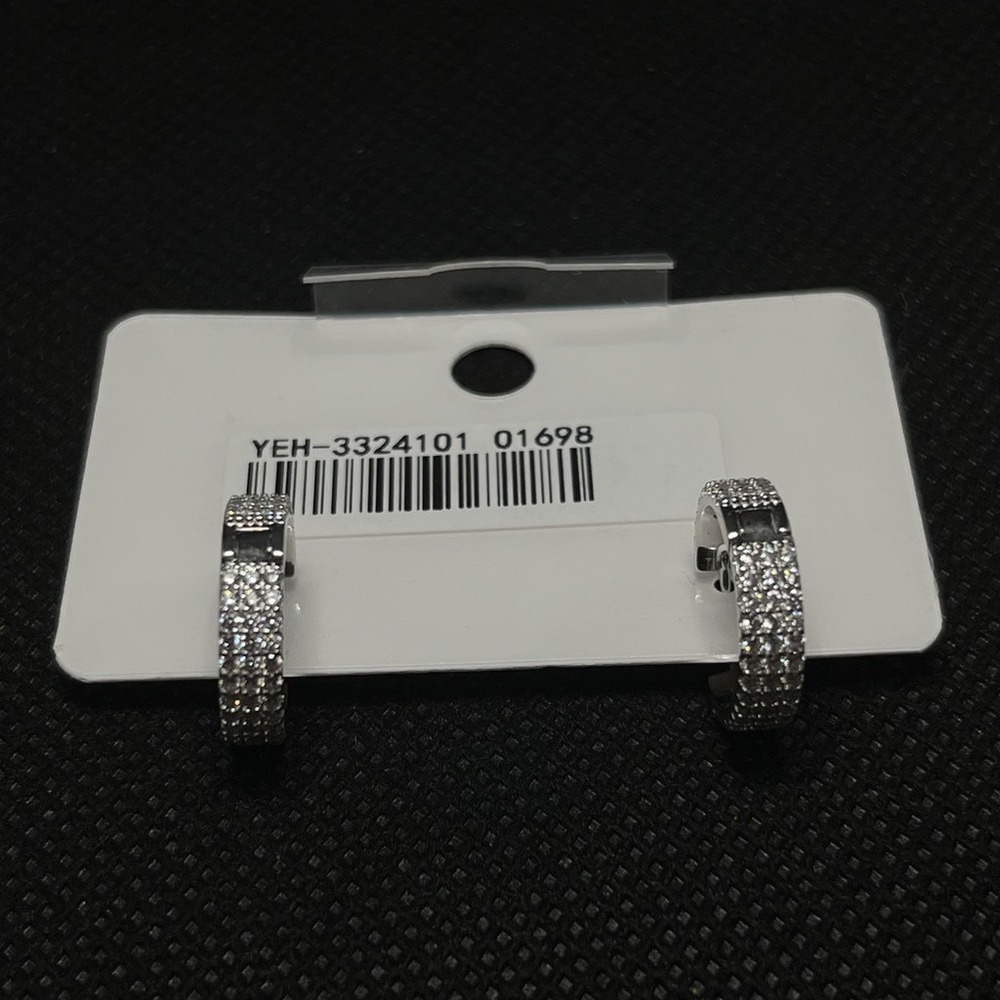925 Sterling Silver  Huggie‎ Hoop Earrings 15mm P - Picture 2 of 6